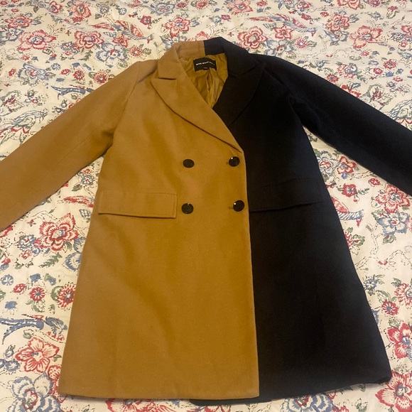 NWOT! Who What Wear black and camel coat size Medium - Picture 1 of 6